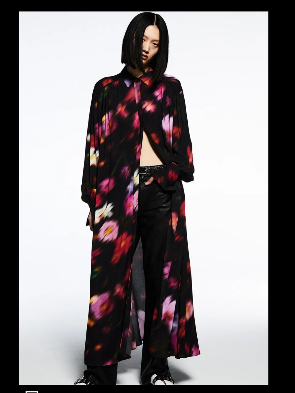 Rag & Bone Aubrey Abstract Floral Long Sleeve Maxi Shirtdress